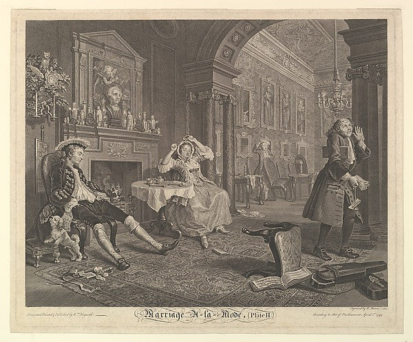 After William Hogarth:Marriage A-la-Mode Plate II April 1745-16x12