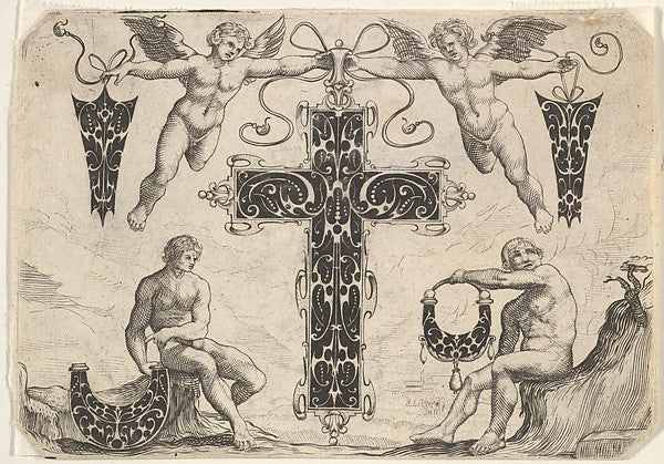 :Cross-shaped Pendant and Four Other Motifs 1622-16x12"(A3) Poster