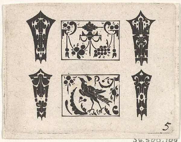 After Hans de Bull:Blackwork Print with a Symmetrical Schwei-16x12"(A3) Poster
