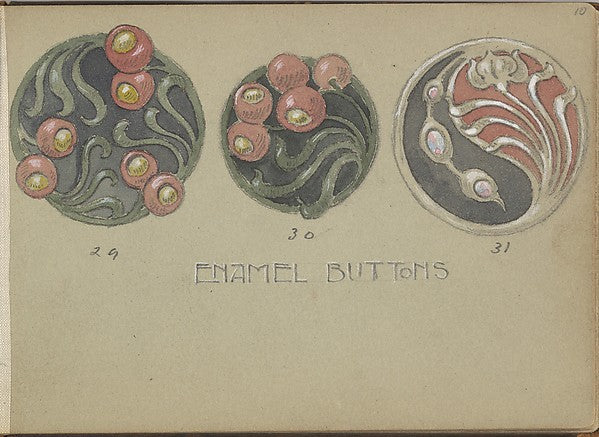 Edgar Gilstrap Simpson ):Three Designs for Enamel Buttons 18-16x12"(A3) Poster