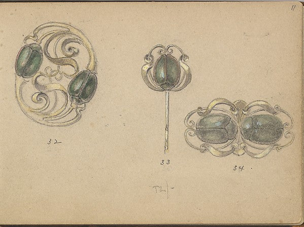 Edgar Gilstrap Simpson ):Three Designs for Jewelry with a Be-16x12"(A3) Poster