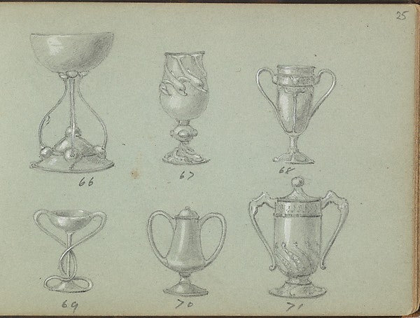 Edgar Gilstrap Simpson ):Six Designs for Drinking Vessels 18-16x12"(A3) Poster