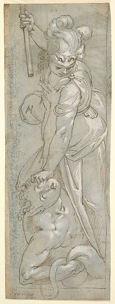 Anonymous, 16th century , Italian School:Female Warrior crus-16x12"(A3) Poster