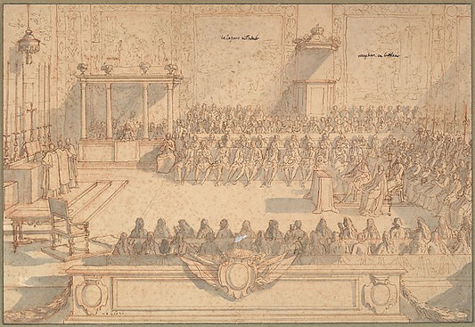 A Gathering in a Church n.d.-Sébastien Leclerc I ,16x12"(A3)Poster