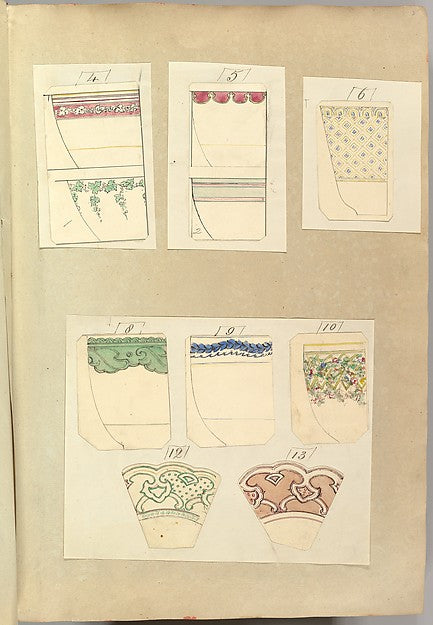 Eight Designs for Decorated Cups and Two Designs for Plate Rim,  Poster Print Wall Art