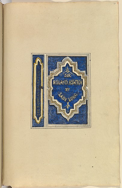 Design for Bookcover  Sir Roland Ashton  by Lady Long 1845–70-,  Poster Print Wall Art