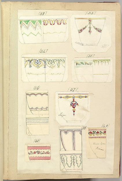 Fourteen Designs for Decorated Cups  including 