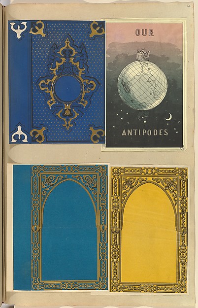Four Lithographed Bookcovers  One for Our Antipodes 1845–70-Al,  Poster Print Wall Art