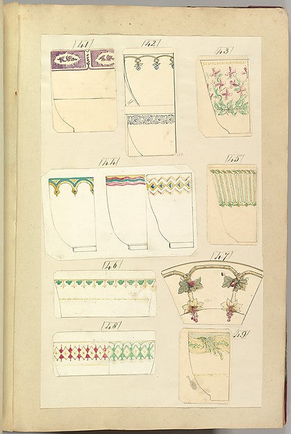 Thirteen Designs for Decorated Cups 1845–55-Alfred Henry Forre,  Poster Print Wall Art