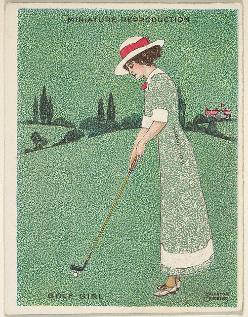 Valentine Sandberg:Card 310 Golf Girl from the series "Artis-16x12"(A3) Poster