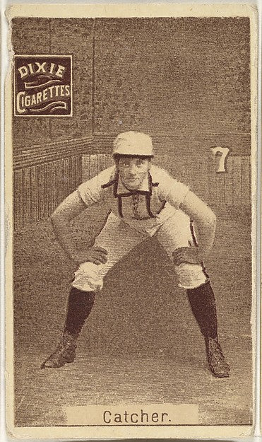:Card 7 Catcher from the series "Women Baseball Players"  is-16x12"(A3) Poster