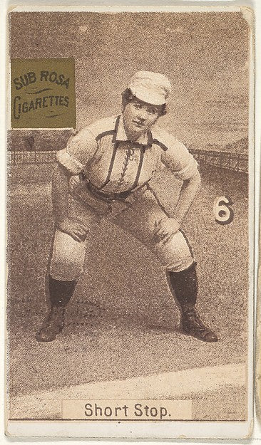 :Card 6 Short Stop from the series "Women Baseball Players" -16x12"(A3) Poster