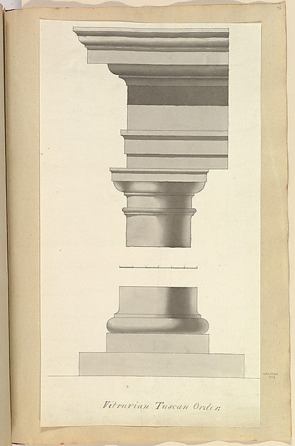 Vitruvian Tuscan Order 1845–70-Alfred Henry Forrester [Alfred ,16x12"(A3)Poster