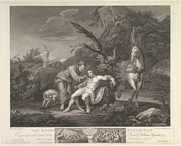 after William Hogarth:The Good Samaritan February 24,1772-16x12