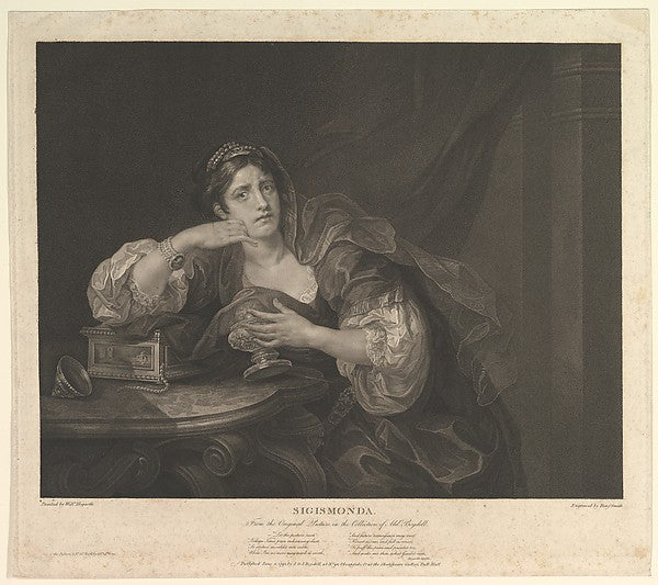 After Tristam Bampfylde Freeman:Sigismonda June 4, 1795-16x12"(A3) Poster