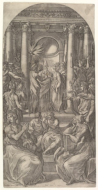 Giovanni Jacopo Caraglio ), After Parmigianino :The Marriage-16x12"(A3) Poster