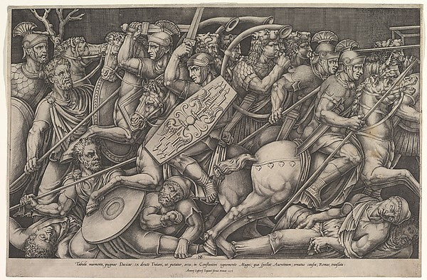Nicolas Beatrizet ):Roman soldiers fighting against Dacians -16x12"(A3) Poster