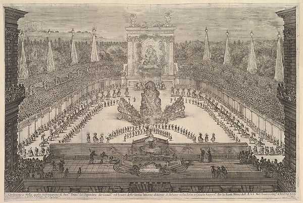 Stefano della Bella :The Prince of Tuscany and his chariots -16x12"(A3) Poster