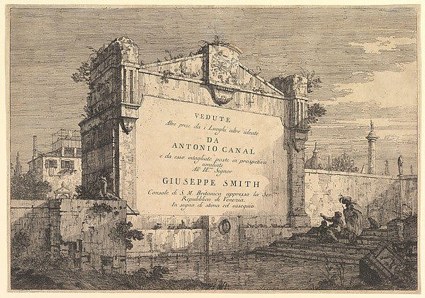 Canaletto :Title plate of 'Vedute altre prese da i luoghi al-16x12"(A3) Poster