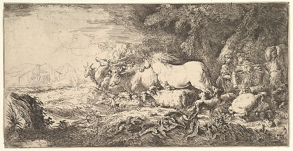 Giovanni Benedetto Castiglione :Entry of the animals into No-16x12"(A3) Poster