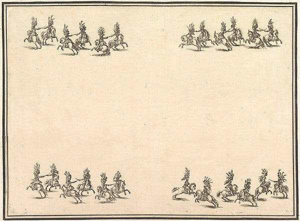 Stefano della Bella :Twenty-four riders dueling with swords -16x12"(A3) Poster