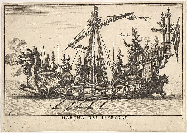 After Remigio Cantagallina :Plate 1: Ship of Hercules  with -16x12"(A3) Poster