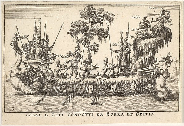 After Remigio Cantagallina :Calais and Zetes led by Boreas a-16x12"(A3) Poster