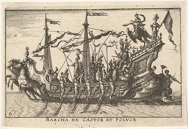 After Remigio Cantagallina :Plate 6: Ship of Castor and Poll-16x12"(A3) Poster