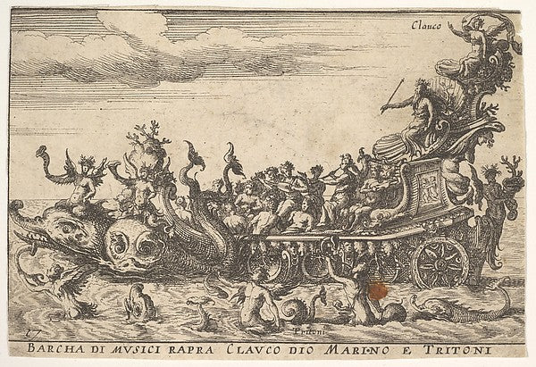 After Remigio Cantagallina :Plate 16: Ship of musicians with-16x12"(A3) Poster