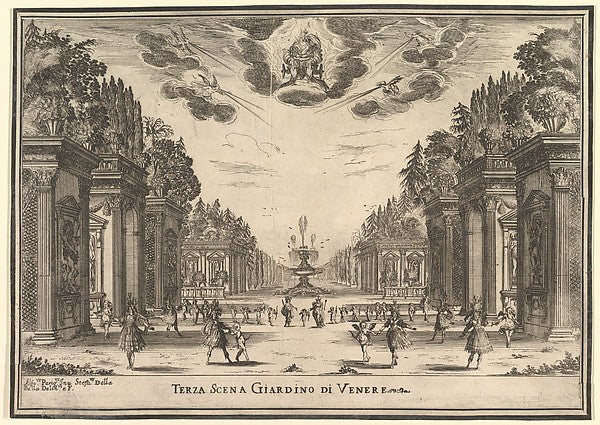 Stefano della Bella :Third scene the garden of Venus from 'T-16x12"(A3) Poster
