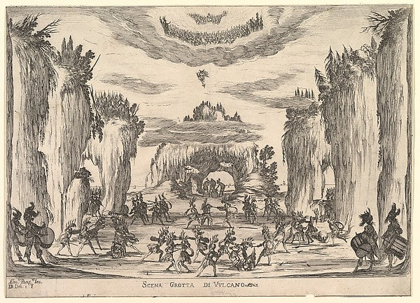 Stefano della Bella :Grotto scene with Vulcan from 'The marr-16x12"(A3) Poster