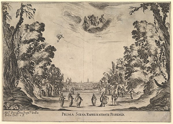 Stefano della Bella :First scene in Florence from 'The marri-16x12"(A3) Poster
