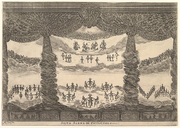 Stefano della Bella :Sixth scene the heavens from 'The marri-16x12"(A3) Poster
