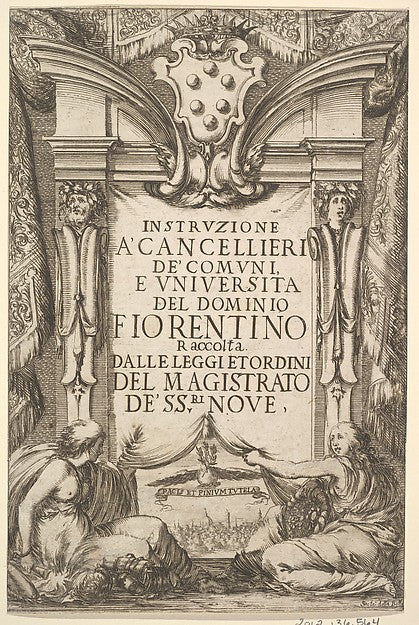 Stefano della Bella :Frontispiece for 'Instructions for Chan-16x12"(A3) Poster