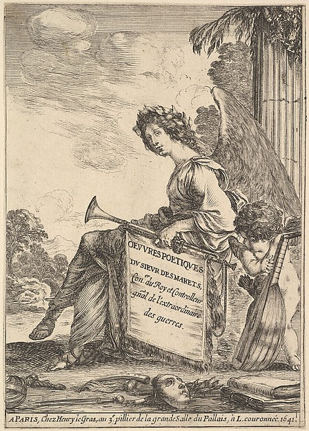 Stefano della Bella :Frontispiece for 'Poems by Desmarets' :-16x12"(A3) Poster