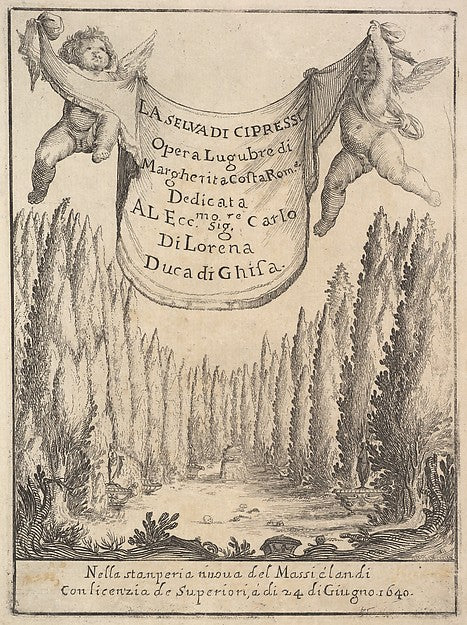 Stefano della Bella :Frontispiece for 'The Cypress Forest' :-16x12"(A3) Poster