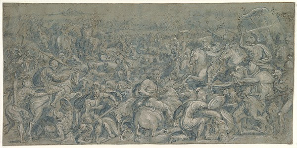 The Battle of Trasimeno 16th cent-Crispijn van den Broeck,  Poster Print Wall Art