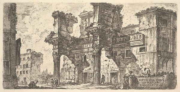 Plate 1 -  Part of the Forum of Nerva  c1748-Giovanni Battista P,  Poster Print Wall Art