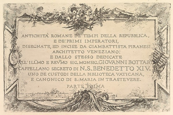 Title page -  Roman Antiquity of the Time of the Republic and th,  Poster Print Wall Art