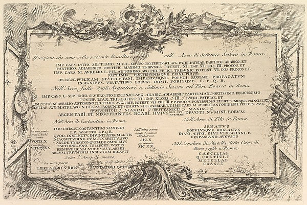 Plate 3 -  Inscriptions on Antiquities outside Rome with Index o,  Poster Print Wall Art
