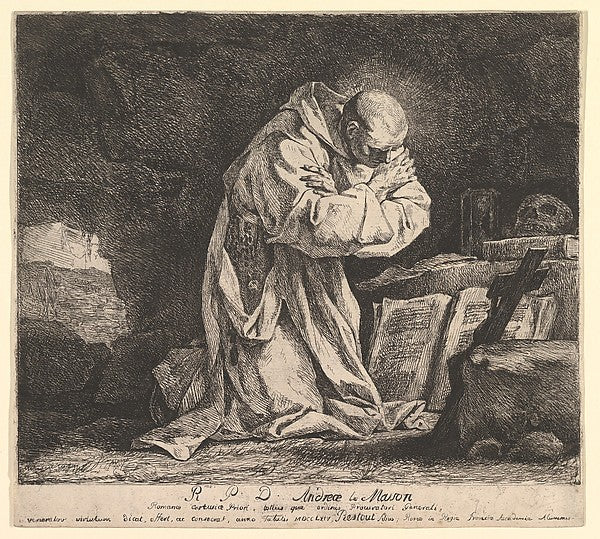 Saint Bruno 1764-Jean Bernard Restout ,  Poster Print Wall Art