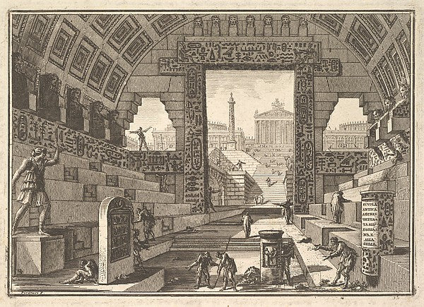 Ancient school built according to the Egyptian and Greek manne,  Poster Print Wall Art