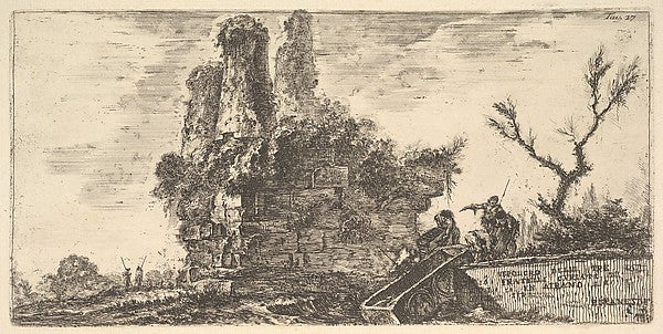 Plate 27 -  Tomb of the three Curiatii brothers in Albano  c1748,  Poster Print Wall Art