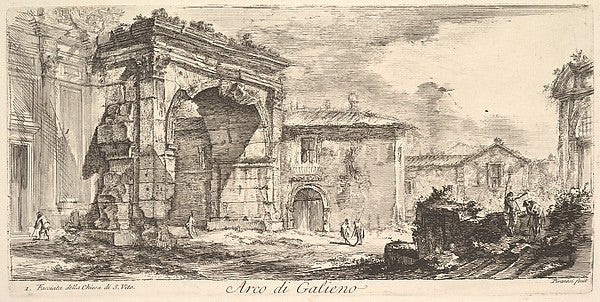 Arch of Galienus. 1. Façade od the Church of S. Vito  c1748-Gi,  Poster Print Wall Art