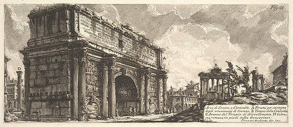 The Arch of Septimius Severus  c1756-Giovanni Battista Piranes,  Poster Print Wall Art