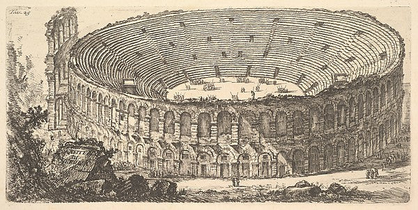 Plate 25: Amphitheater of Verona  c1748-Giovanni Battista Pira,16x12