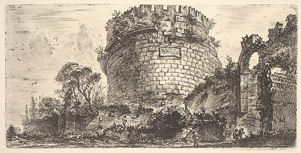 Plate 20 -  Tomb of Caecilia Metella called the Capo di Bove   c,  Poster Print Wall Art