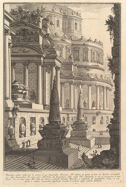 Ancient mausoleum erected for the ashes of a Roman Emperor  c1,  Poster Print Wall Art
