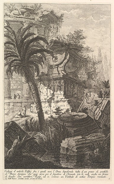 Remains of ancient buldings among which stands the sepulchral,  Poster Print Wall Art