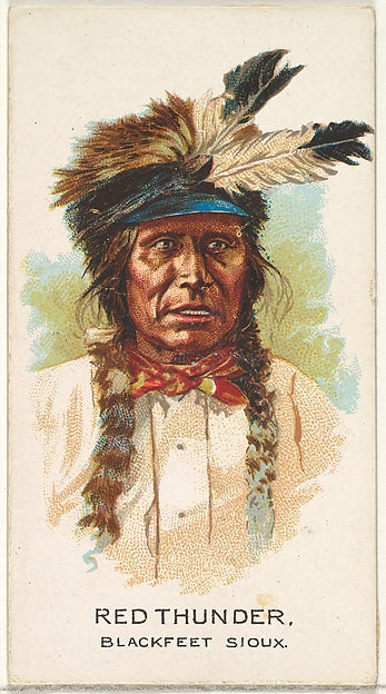 :Red Thunder Blackfeet Sioux from the American Indian Chiefs-16x12"(A3) Poster